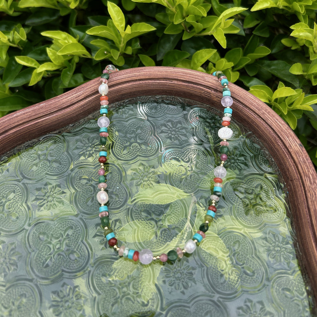 Arco-baleno Handmade Beaded Necklace in 925 Sterling Silver