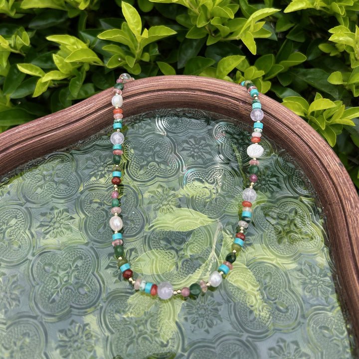 Arco-baleno Handmade Beaded Necklace in 925 Sterling Silver