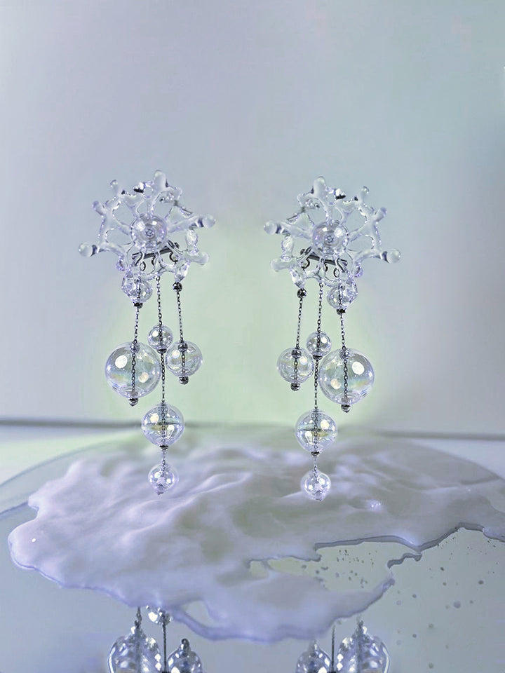 Asymmetrical Glass Bubble Stud Earrings