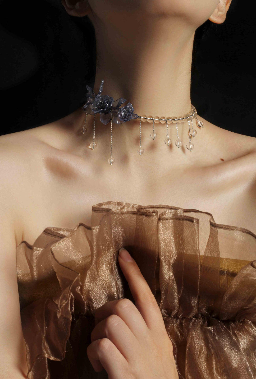 Butterfly & Rose Tassel Choker