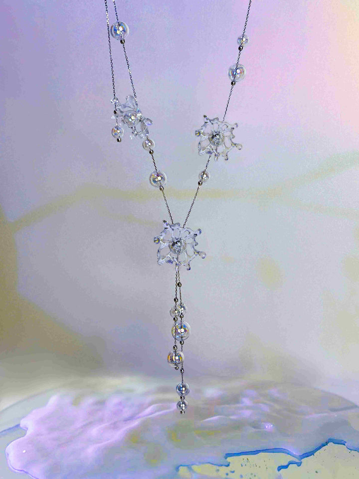 Crystal Splash Resin Necklace