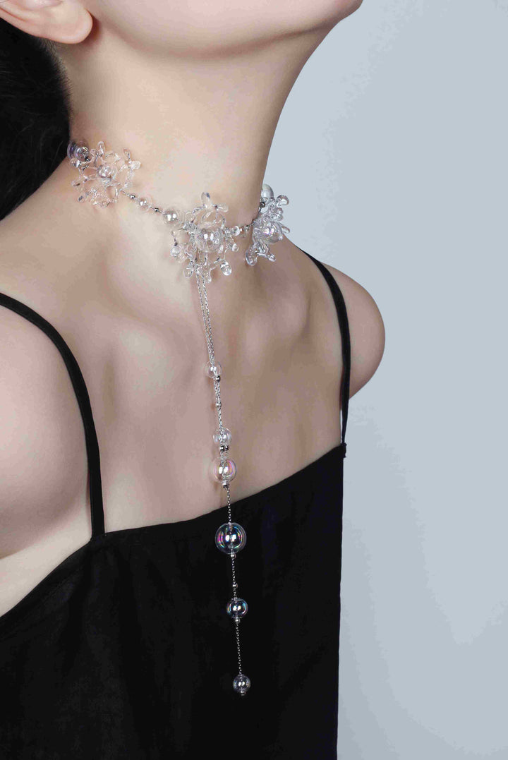 Crystal Splash Resin Necklace