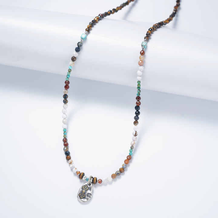 Handmade Beaded Necklace in 925 Sterling Silver