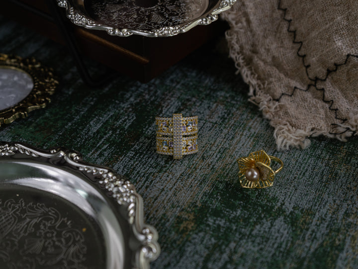 Geometric Radiant Ring in Gold-Plated Brass - BE FRUITFUL