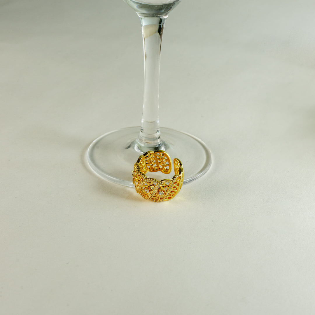 Glod Geometric Ring in Gold-Plated Brass - BE FRUITFUL