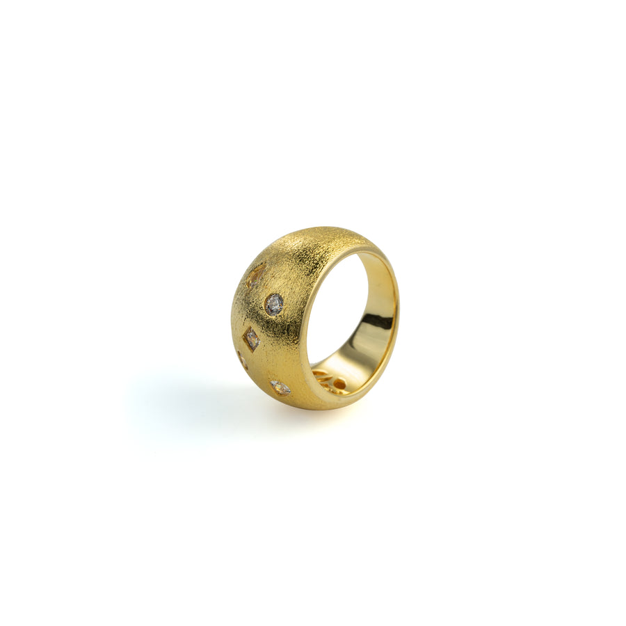 Starry Gold Ring in Gold-Plated Brass - BE FRUITFUL
