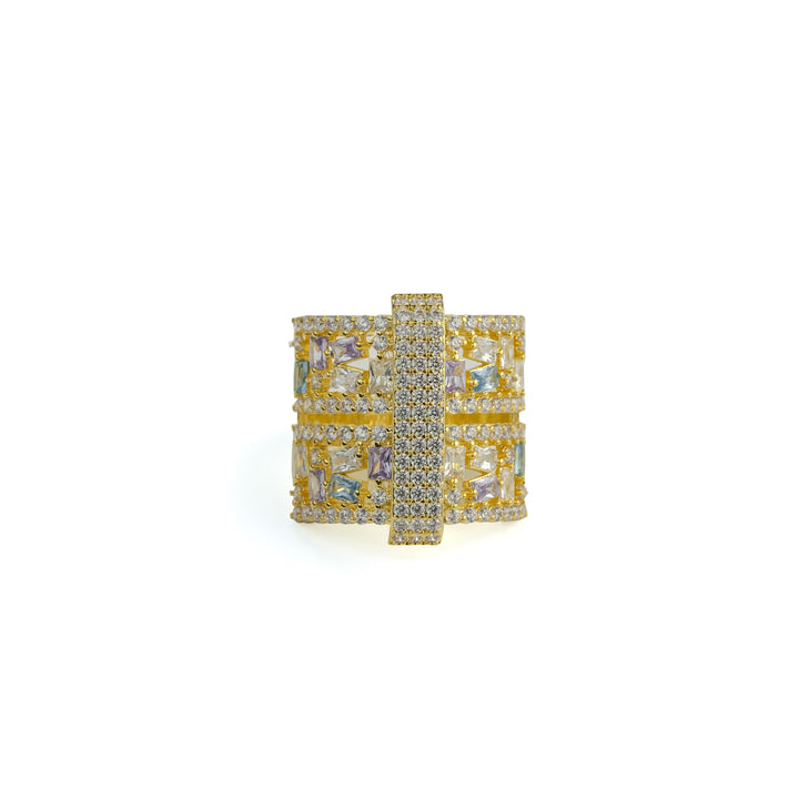 Geometric Radiant Ring in Gold-Plated Brass - BE FRUITFUL