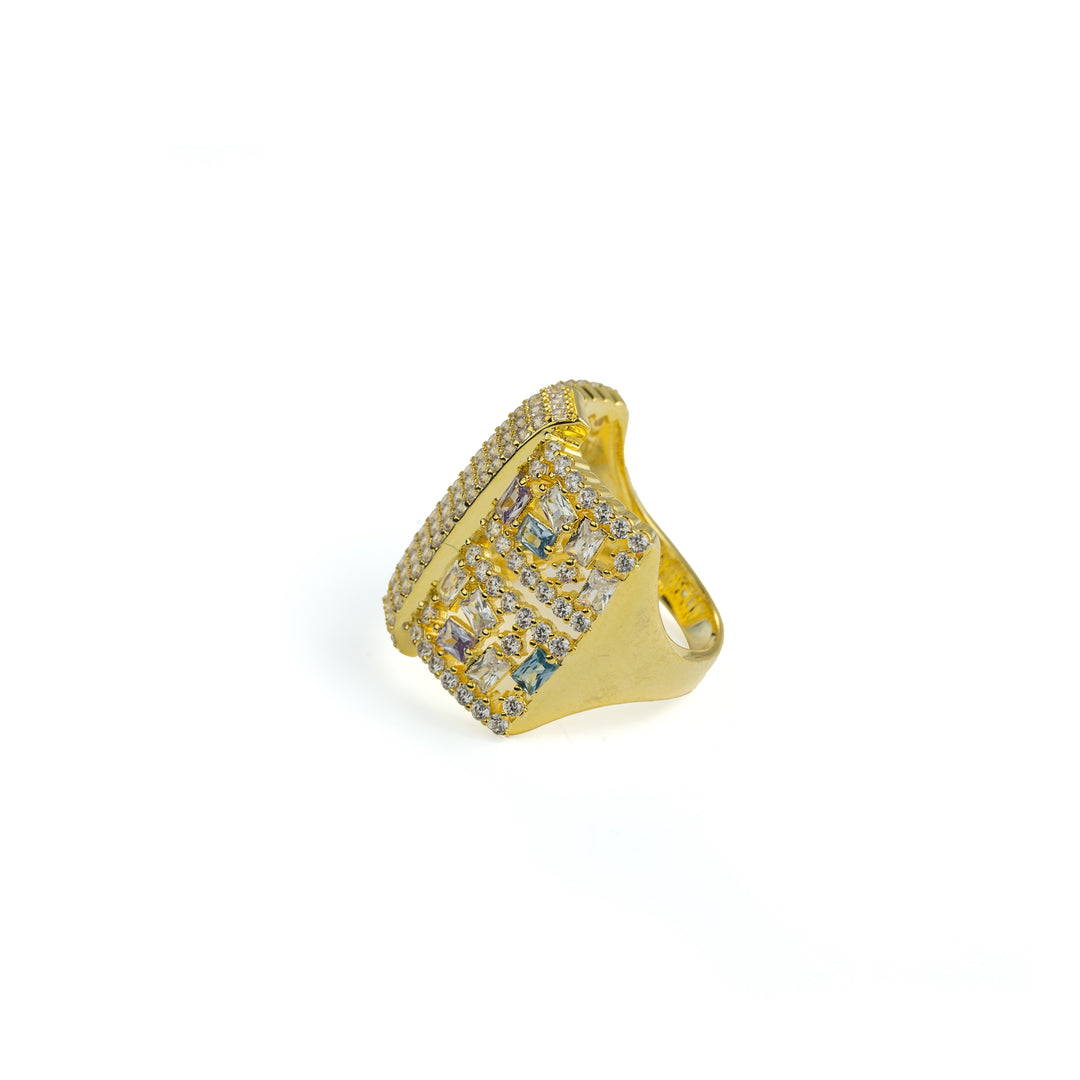 Geometric Radiant Ring in Gold-Plated Brass - BE FRUITFUL