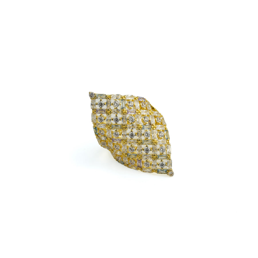 Golden Leaf Ring in Gold-Plated Brass - BE FRUITFUL