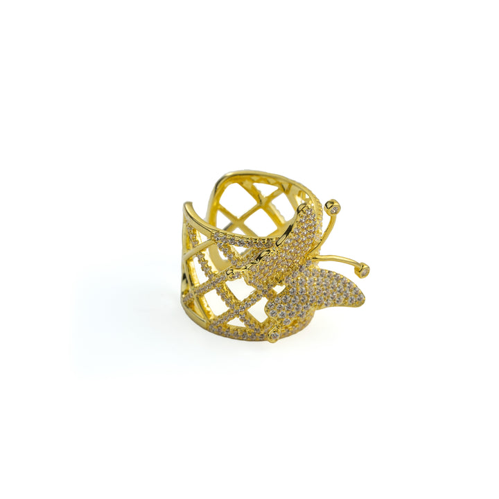 Brilliant Wings Ring in Gold-Plated Brass - BE FRUITFUL