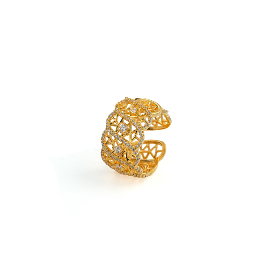 Glod Geometric Ring in Gold-Plated Brass - BE FRUITFUL