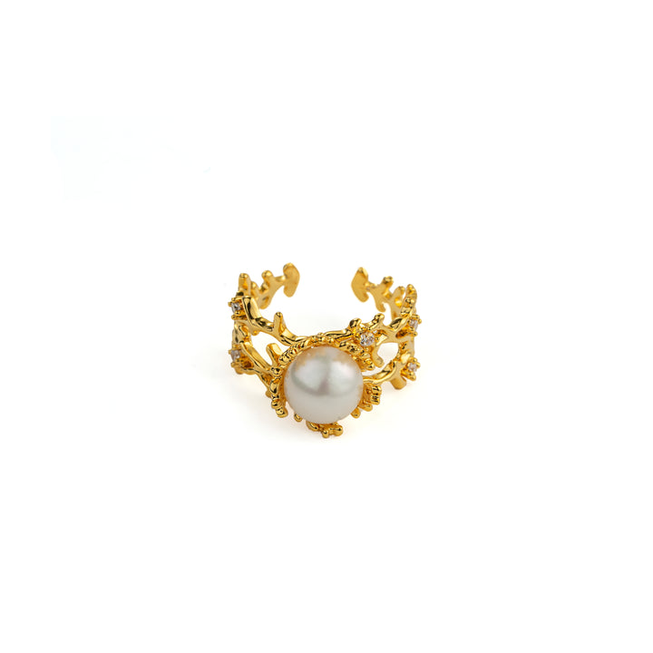 Seaweed Bloom Ring in Gold-Plated Brass - BE FRUITFUL