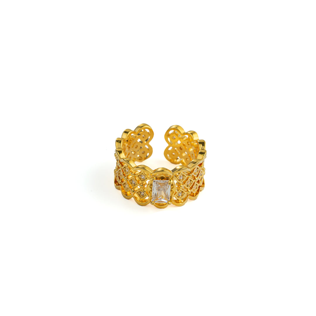 Secret Bloom Ring in Gold-Plated Brass - BE FRUITFUL