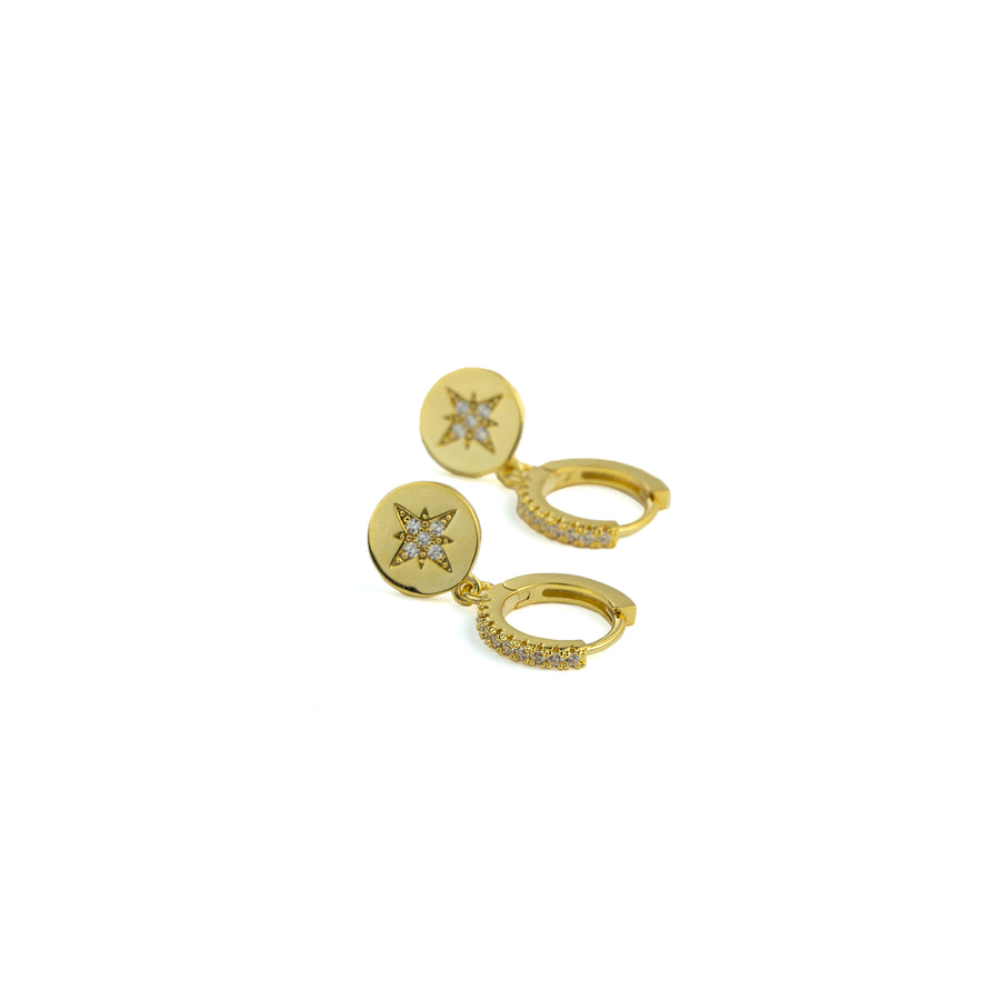 Twinkling Starlet Earrings in Gold-Plated Brass - BE FRUITFUL