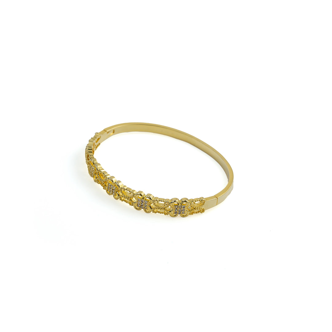 Entwined Flowers Bracelet in Gold-Plated Brass - BE FRUITFUL
