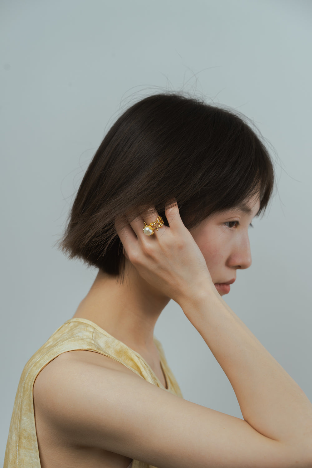Seaweed Bloom Ring in Gold-Plated Brass - BE FRUITFUL