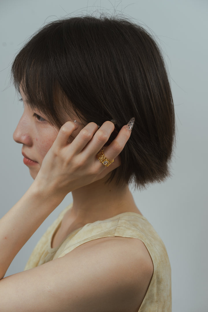 Secret Bloom Ring in Gold-Plated Brass - BE FRUITFUL