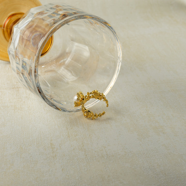 Seaweed Bloom Ring in Gold-Plated Brass - BE FRUITFUL