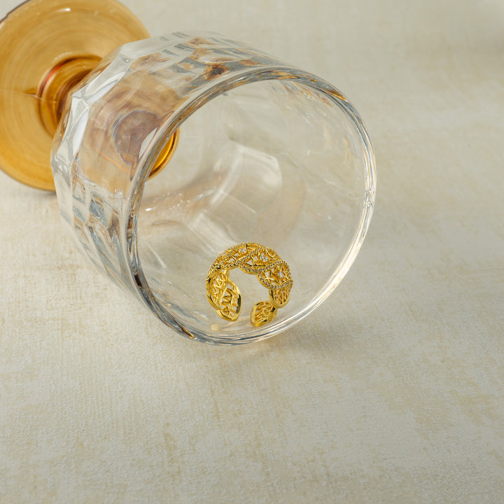 Glod Geometric Ring in Gold-Plated Brass - BE FRUITFUL