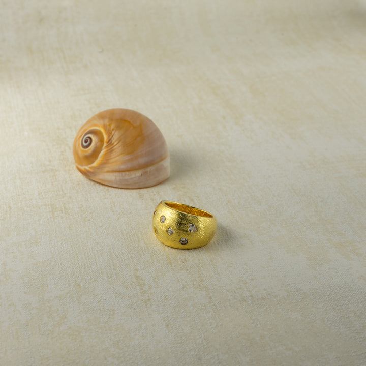 Starry Gold Ring in Gold-Plated Brass - BE FRUITFUL