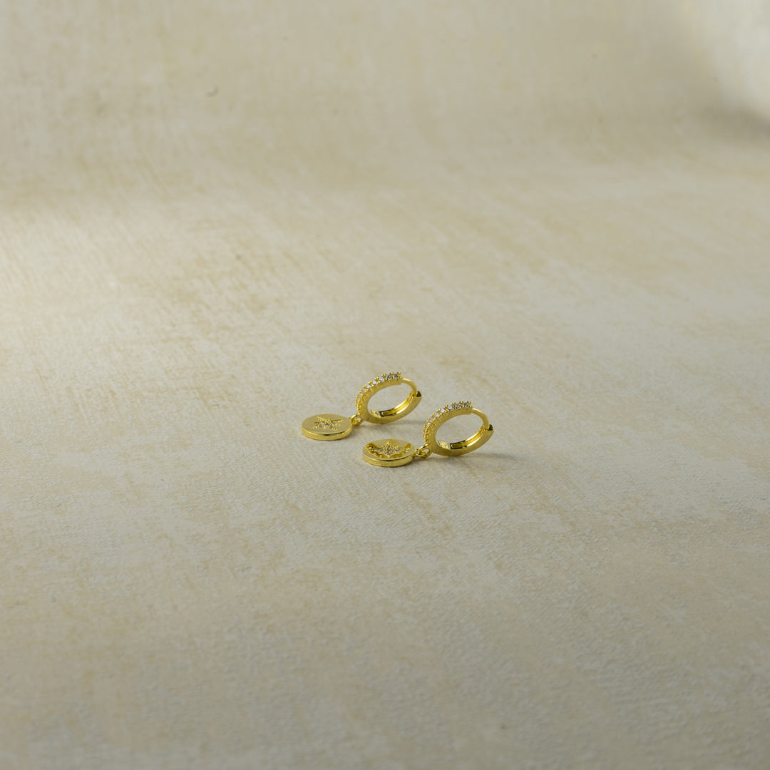 Twinkling Starlet Earrings in Gold-Plated Brass - BE FRUITFUL