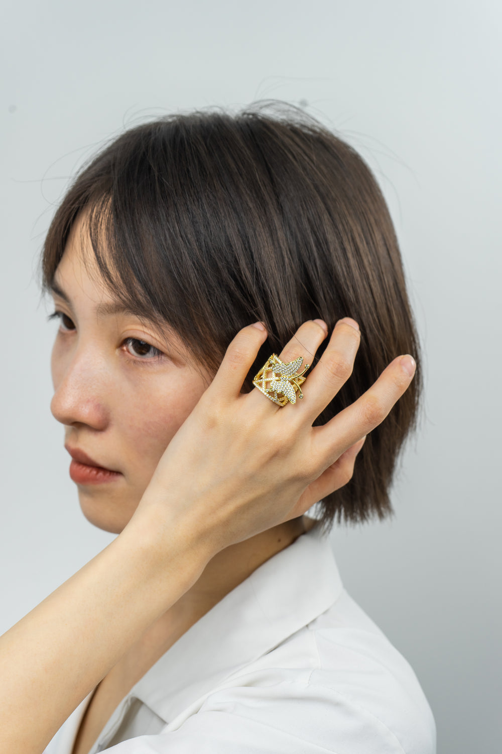 Brilliant Wings Ring in Gold-Plated Brass - BE FRUITFUL