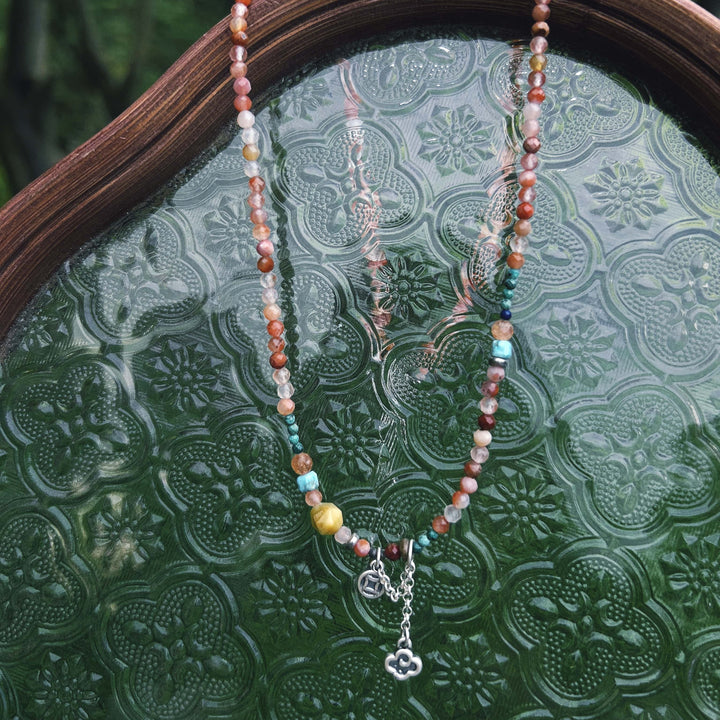 Handmade Beaded Necklace in 925 Sterling Silver