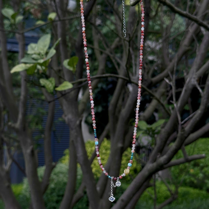 Handmade Beaded Necklace in 925 Sterling Silver