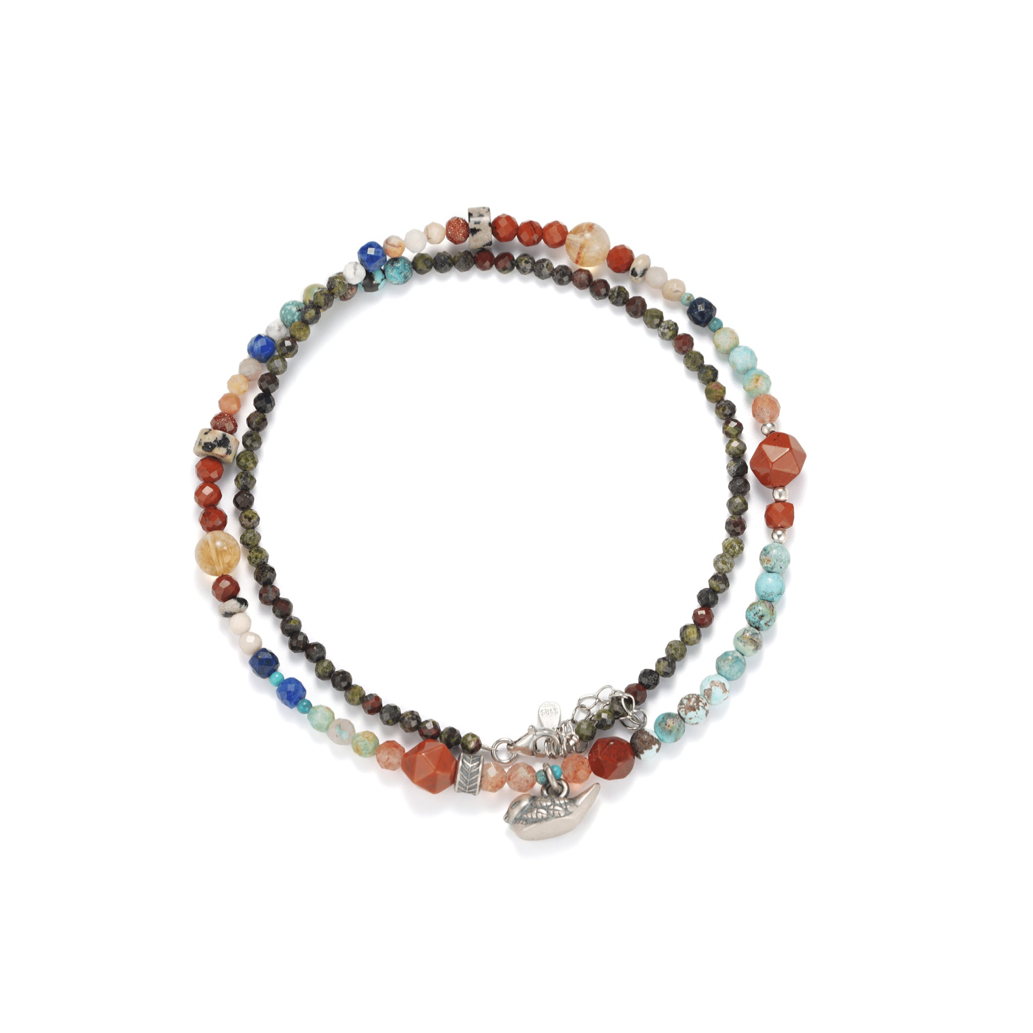 Fincha Beaded Necklace in 925 Sterling Silver
